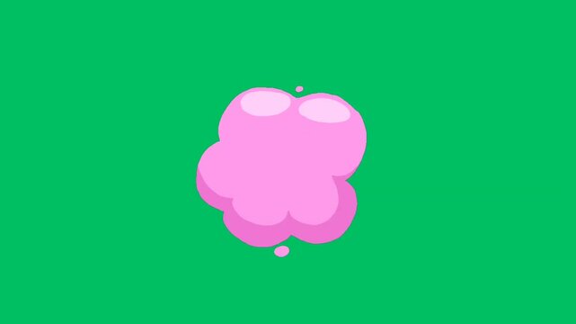 illustration of an cloud and text bye on green screen 