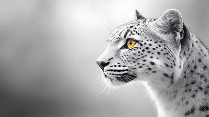 Black and white leopards, minimalism style, fuzzy forms, artistic conception, high aesthetic value, extreme high-definition close-up, clear eyes 