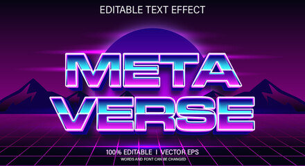 Naklejka premium meta verse 3d vector text effect with modern style design