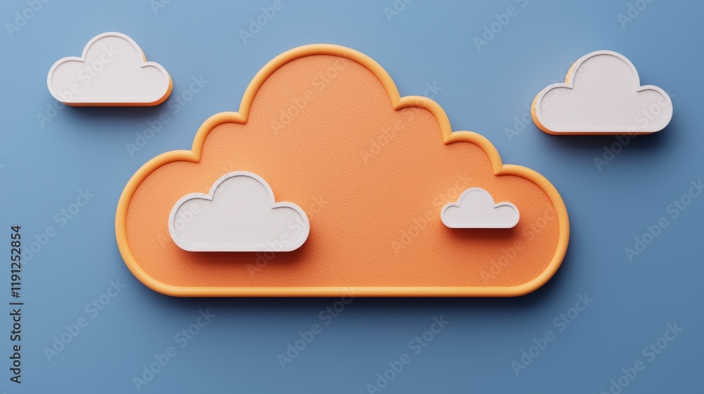Poster abstract cloud design with soft shapes and vibrant colors