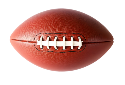 American football ball in transparent background. Generative AI.