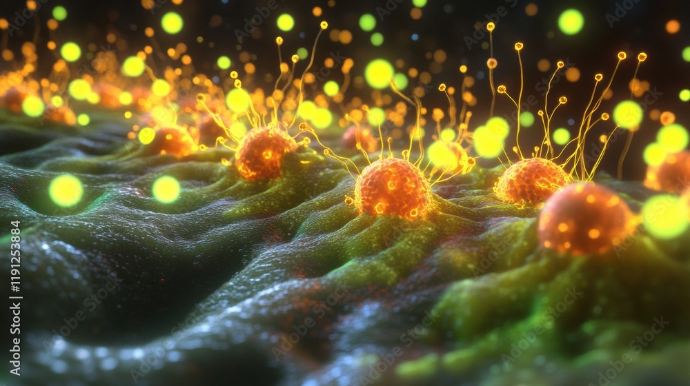 Poster viruses infiltrate host cells to replicate and spread in a detailed microscopic view of cellular inv