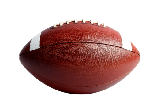 American football ball in transparent background. Generative AI.
