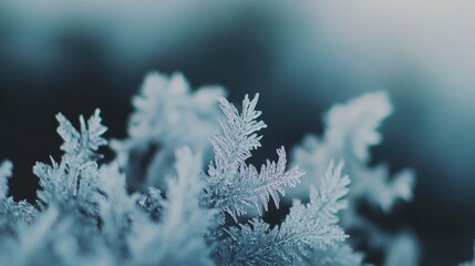 Delicate Ice Crystals Adorn Winter Branches