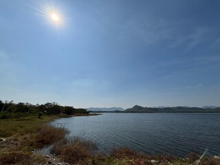 tourist attraction, Asia, scenery, large reservoir, Thailand, Phetchaburi, Prachuap Khiri Khan, Cha-am, Hua Hin, beach, sea, sky, photograph, magnificent, rocks, mangrove forest, sun, daytime