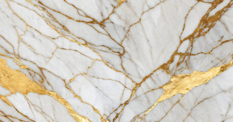 Luxurious white Carrara statuaries marble texture background. Calacatta glossy marble with golden streaks. Luxury White Gold Marble texture background