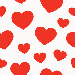 seamless pattern with red hearts
