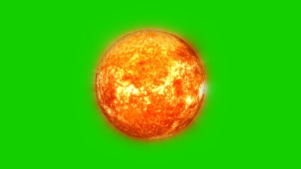 3d rotated sun green background