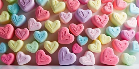 Colorful heart marshmallows st. valentine's day background