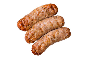Juicy chicken or pork sausages with salt and spices