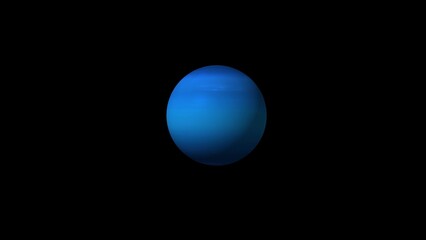 3d rotated zoom in neptune in white background
