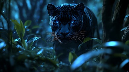 "A Wild Panther Moving Silently Through the Thick Jungle Underbrush"