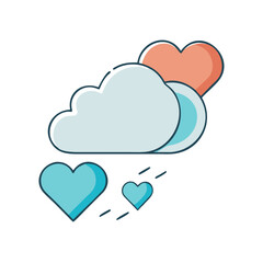 heart and cloud vector icon, heart and cloud vector illustration - simple illustration of heart and cloud, perfect for logos and iconsheart and cloud