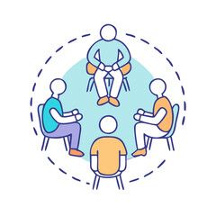 group therapy circle vector icon, group therapy circle vector illustration - simple illustration of group therapy circle, perfect for logos and iconsgroup therapy circle