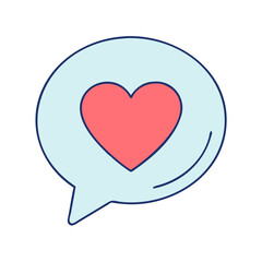 heart in a speech bubble vector icon, heart in a speech bubble vector illustration - simple illustration of heart in a speech bubble, perfect for logos and iconsheart in a speech bubble