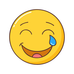 smiling face with a tear emotional balance icon, smiling face with a tear emotional balance vector