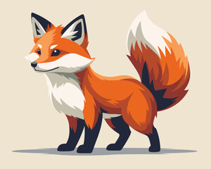 Obraz premium Cute fox cartoon icon. Animal zoo life nature and fauna theme. Colorful design. Vector illustration.
