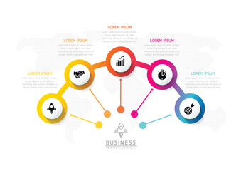Obraz premium Vector business Presentation Connecting Steps Infographic Template