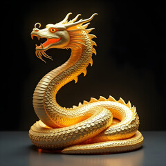 Obraz premium Chinese dragon on black background