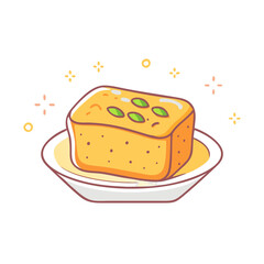 cornbread vector icon, cornbread vector illustration - simple illustration of cornbread, perfect for logos and iconscornbread