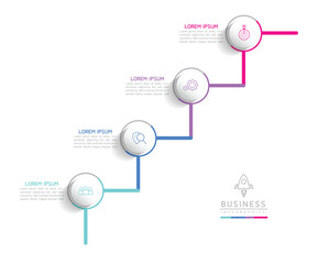 Obraz premium Vector business Presentation Connecting Steps Infographic Template