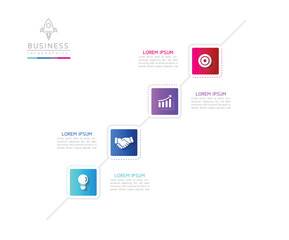 Vector business Presentation Connecting Steps Infographic Template