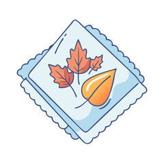 fall themed napkin vector icon, fall themed napkin vector illustration - simple illustration of fall themed napkin, perfect for logos and iconsfall themed napkin