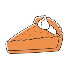 pumpkin pie slice vector icon, pumpkin pie slice vector illustration - simple illustration of pumpkin pie slice, perfect for logos and iconspumpkin pie slice