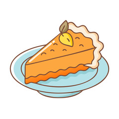 pumpkin pie slice vector icon, pumpkin pie slice vector illustration - simple illustration of pumpkin pie slice, perfect for logos and iconspumpkin pie slice