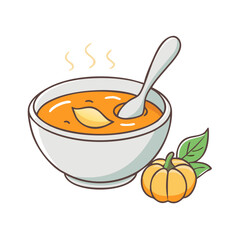 pumpkin soup vector icon, pumpkin soup vector illustration - simple illustration of pumpkin soup, perfect for logos and iconspumpkin soup