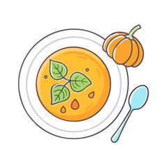 pumpkin soup vector icon, pumpkin soup vector illustration - simple illustration of pumpkin soup, perfect for logos and iconspumpkin soup