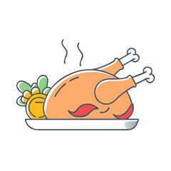 roast turkey vector icon, roast turkey vector illustration - simple illustration of roast turkey, perfect for logos and iconsroast turkey