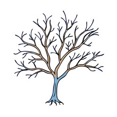 Obraz premium tree with bare branches vector icon, tree with bare branches vector illustration - simple illustration of tree with bare branches, perfect for logos and iconstree with bare branches