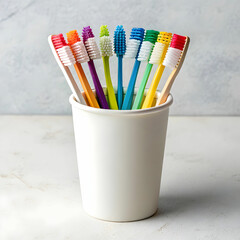 Obraz premium A toothbrush with soft bristles, designed for effective cleaning