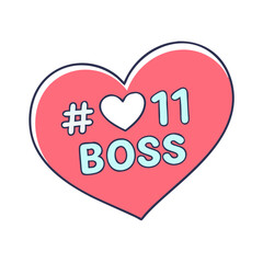 heart with 1 boss vector icon, heart with 1 boss vector illustration - simple illustration of heart with 1 boss, perfect for logos and iconsheart with 1 boss