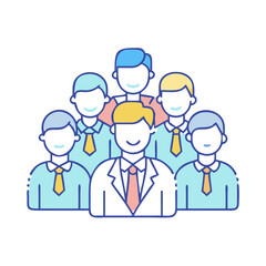 team photo with boss vector icon, team photo with boss vector illustration - simple illustration of team photo with boss, perfect for logos and iconsteam photo with boss