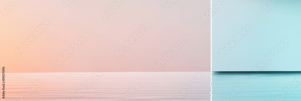 Aufkleber ripples are creating a beautiful texture on the pastel colored water surface, reflecting a colorful 
