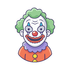creepy clown vector icon, creepy clown vector illustration - simple illustration of creepy clown, perfect for logos and icons creepy clown
