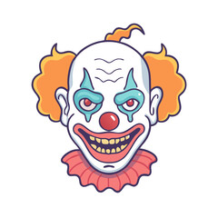 creepy clown vector icon, creepy clown vector illustration - simple illustration of creepy clown, perfect for logos and icons creepy clown