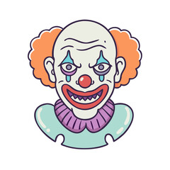 creepy clown vector icon, creepy clown vector illustration - simple illustration of creepy clown, perfect for logos and icons creepy clown