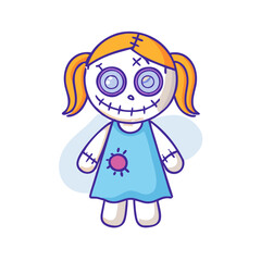 creepy doll vector icon, creepy doll vector illustration - simple illustration of creepy doll, perfect for logos and icons creepy doll