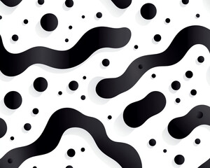 A modern, abstract pattern featuring black and white shapes, ideal for backgrounds, textures, and graphic design projects.