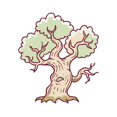 gnarled tree vector icon, gnarled tree vector illustration - simple illustration of gnarled tree, perfect for logos and icons gnarled tree