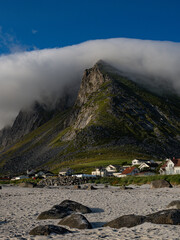 Photo of Vikten, a town located on the rugged outer coast of the Lofoten Islands, Norway. Views of...
