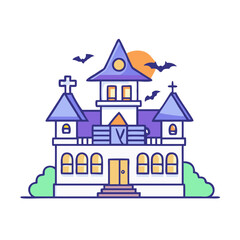 haunted mansion vector icon, haunted mansion vector illustration - simple illustration of haunted mansion, perfect for logos and icons haunted mansion