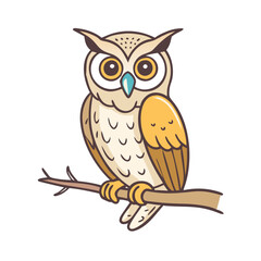 owl on a branch vector icon, owl on a branch vector illustration - simple illustration of owl on a branch, perfect for logos and icons owl on a branch