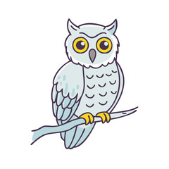 owl on a branch vector icon, owl on a branch vector illustration - simple illustration of owl on a branch, perfect for logos and icons owl on a branch