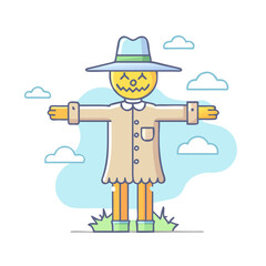 scarecrow vector icon, scarecrow vector illustration - simple illustration of scarecrow, perfect for logos and icons scarecrow