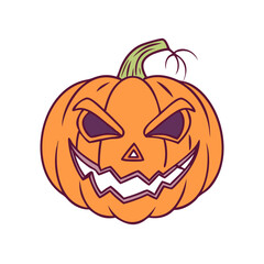 scary pumpkin face vector icon, scary pumpkin face vector illustration - simple illustration of scary pumpkin face, perfect for logos and icons scary pumpkin face