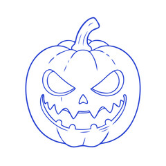 scary pumpkin face vector icon, scary pumpkin face vector illustration - simple illustration of scary pumpkin face, perfect for logos and icons scary pumpkin face